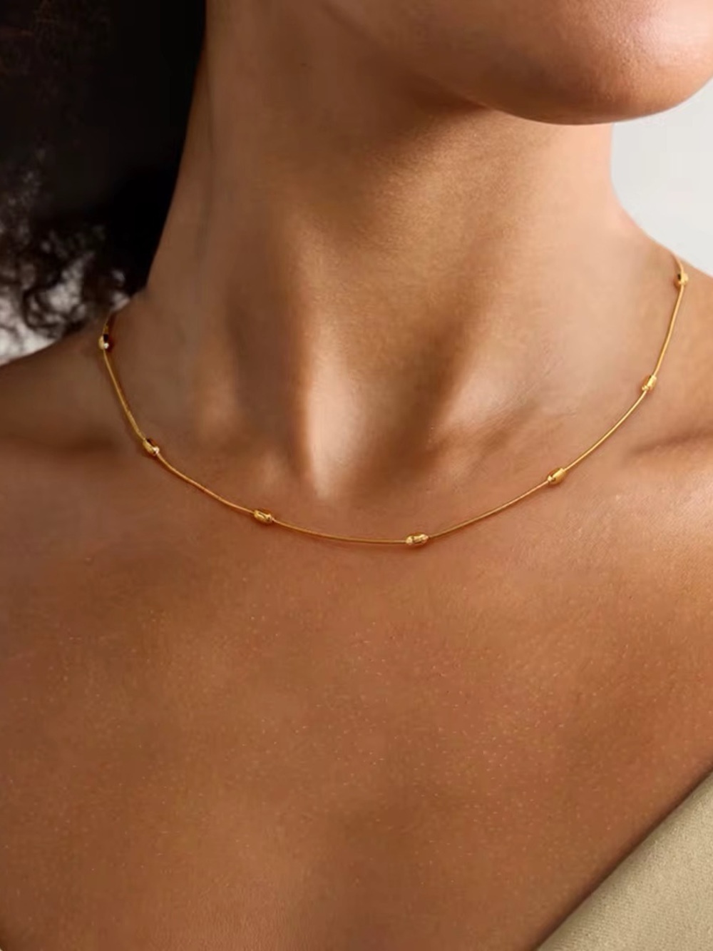 18K Gold Plated Beaded Necklace
